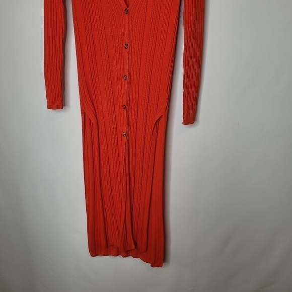 Free People Orange Red Light Cardigan Dress - Picture 6 of 14